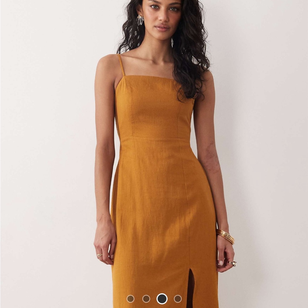 Spaghetti Strap Midi/maxi Dress - Mustard yellow
